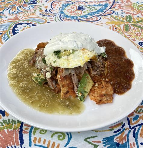 Homemade Carnitas Chilaquiles With Jalape O Crema Salsa Verde And