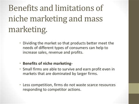 Mass Versus Niche Marketing