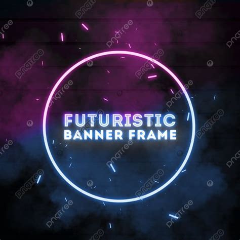 Neon Colorful Light Effect Sparkles Blue Pink Purple Futuristic Frame