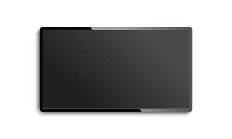 Realistic Lcd Led Tv Glossy Frame Black Screen Vector Illustration