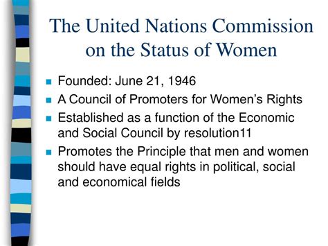 Ppt The United Nations Commission On The Status Of Women Powerpoint