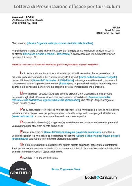 Lettera Di Presentazione Efficace Per Curriculum Originale