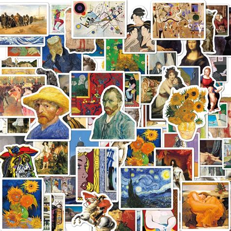 Buy Pcs Famous Paintings Sculptures Art Stickers Vinyl Waterproof