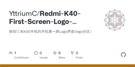 Redmi K40 First Screen Logo Changerreadmemd At Main · Yttriumcredmi