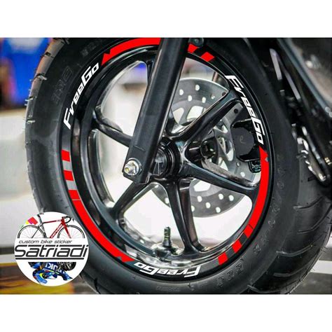 Jual Stiker Velg Sticker Motor Decal Yamaha FreeGo Free Go Merah Putih