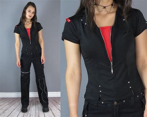 Cyberpunk Shirt Techwear Women Cybergoth Top Vintage Cute Etsy Canada