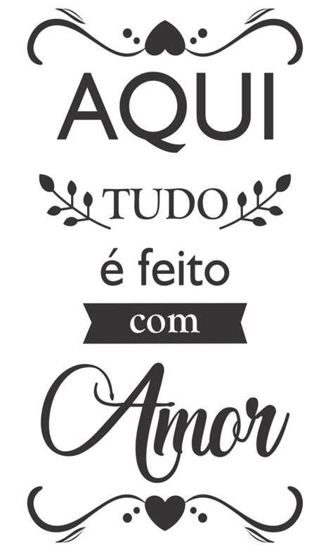 Adesivo Decorativo De Parede Frase Tudo é Feito Com Amor Elo7