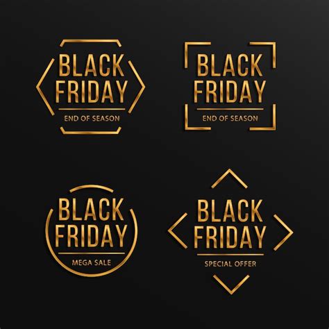 Premium Vector Set Of Black Friday Luxury Sale Banner Golden Text