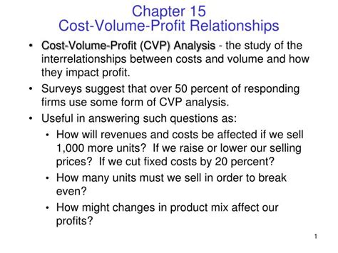 Ppt Chapter Cost Volume Profit Relationships Powerpoint