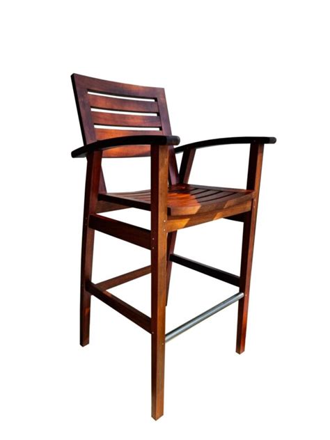 Iroko African Teak Bar Stool Oiled Livingstones Supply Co