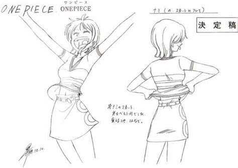 Orange Town Nami Sheet Character Design Official Reference Settei Piecings One Piece