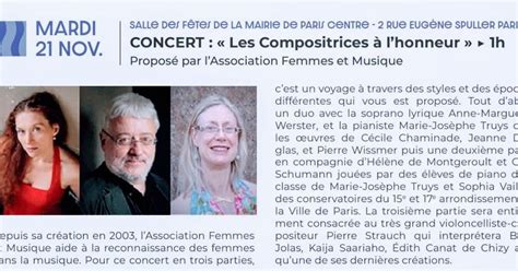 Concert Les Compositrices L Honneur Paris Places Billets