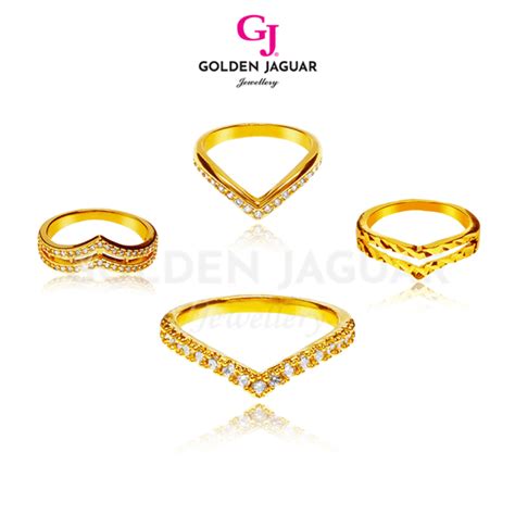 Gj Jewellery Emas Korea Emas Bangkok K V Shape Rings V Cincin