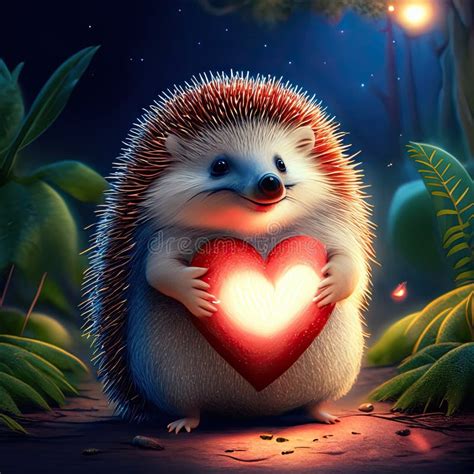 Madagascar Hedgehog Hugging Heart Hedgehog With A Heart In His Paws 3d