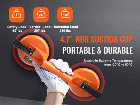 Vevor Glass Suction Cup 4 7 2 Pack 330 Lbs Load Capacity Vacuum Suction Cup With Aluminum