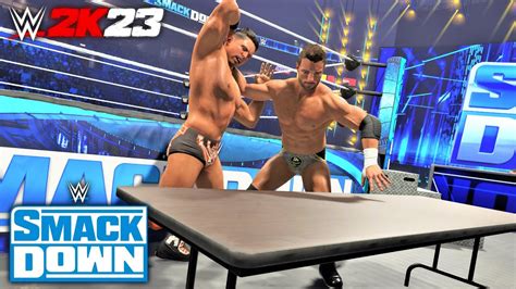 WWE 2K23 LA Knight Vs The Miz Tables Match SmackDown YouTube