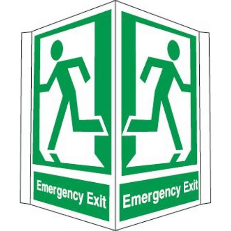 Emergency Exit Running Man Left And Right Projecting Sign