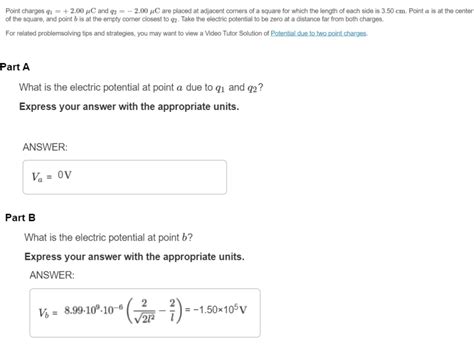 Solved Point Charges Q1200μc And Q2−200μc Are Placed At