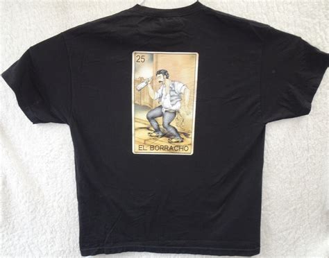 El Borracho Loteria Card Mexican Bingo T Shirt 2XL Bl Gem