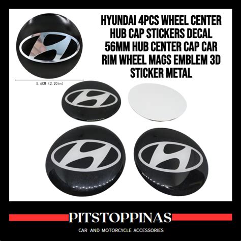 Hyundai Pcs Wheel Center Hub Cap Stickers Decal Mm Hub Center Cap