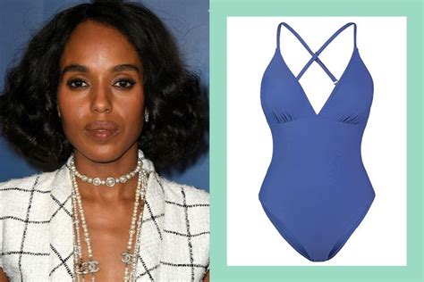 Kerry Washington Slathered on Sunscreen in the Trendy Cutout Swimwear ...