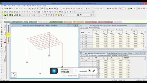 TWO WAY SLAB DESIGN IN STAAD PRO V8i YouTube