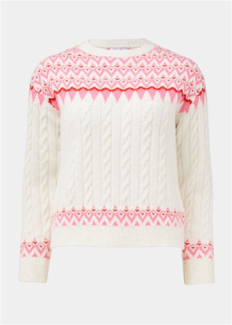 Cream Pink Fair Isle Jumper Matalan