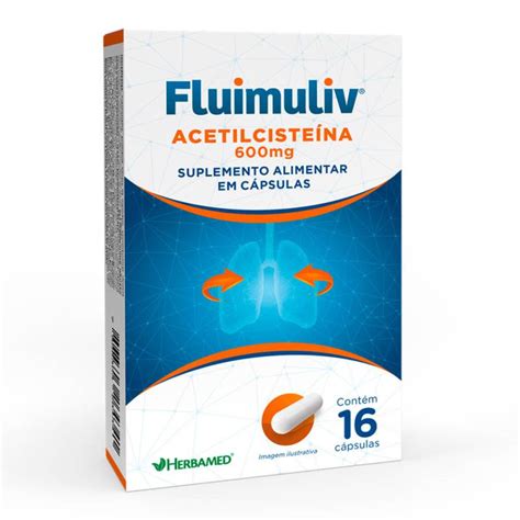 Preço Fluimuliv acetilcisteína 600mg 16 cápsulas Farmácia Mix