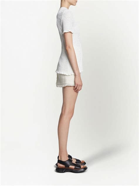 Proenza Schouler White Label Tweed Knitted Mini Skirt White Farfetch