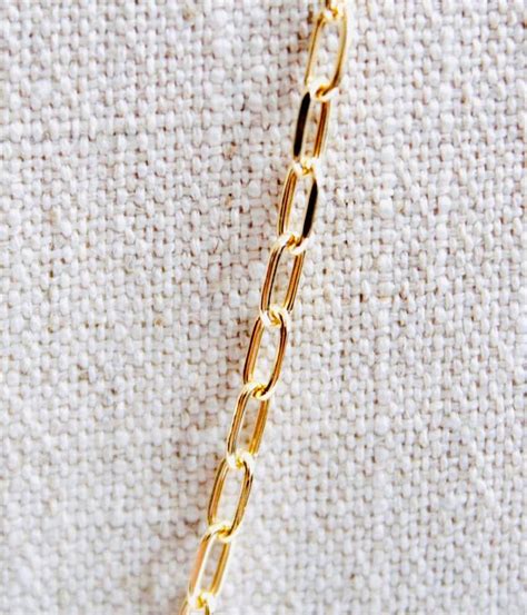 Solid K Gold Paperclip Chain K Solid Gold Open Link Paper Etsy