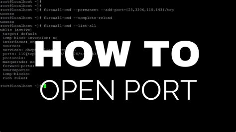 How To Open Port In CentOS RedHat 7 8 YouTube