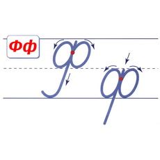 Пропись буква Ф для детей, учимся писать, распечатать