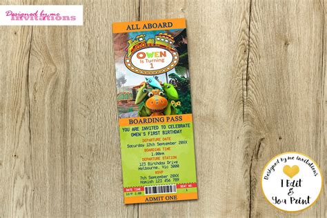 Dinosaur Train Ticket Printable Birthday Invitation / Train Ticket ...