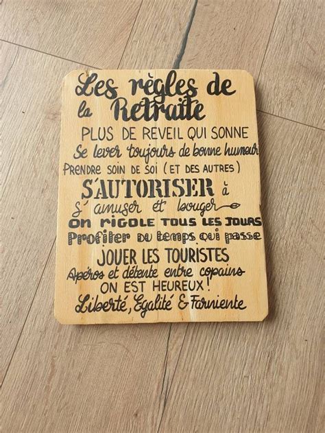 Tableau Retraite Les R Gles De La Retraite Cadeau Retrait Etsy