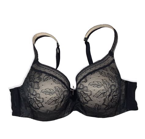 Cacique Lace Underwire Lined Black Bra Size C Gem