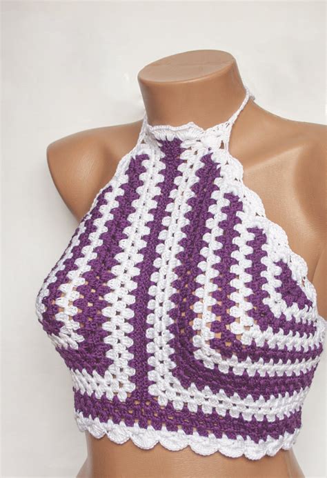 Crochet Halter Top Sexy Bikini Women Swimwear Crochet Etsy