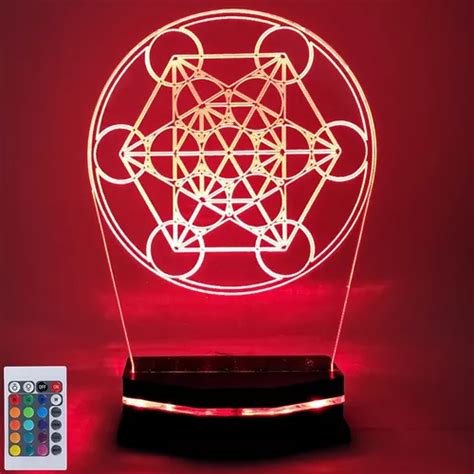 Lampara Cubo Metatron Geometria Sagrada 3d Led Rgb Poster En Venta En