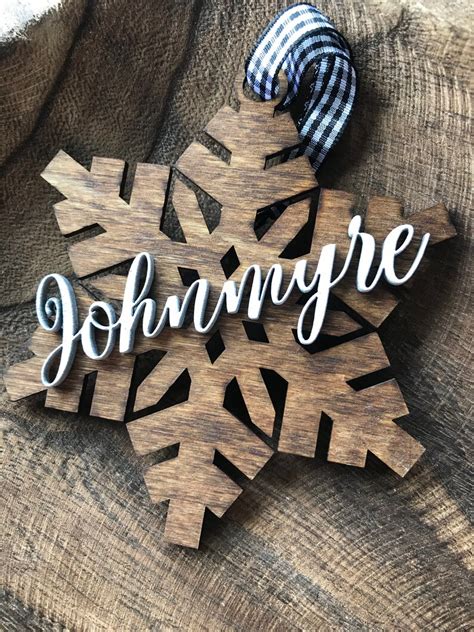 Name Ornament Custom Name Ornament Snowflake Personalized Etsy