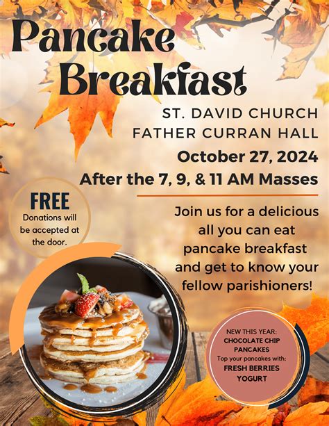 2024 Fall Pancake Breakfast 1 Saint David Roman Catholic Church