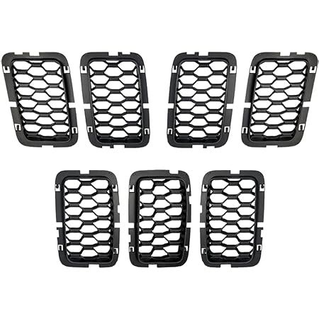 Amazon 7PC Of Gloss Black Front Grill Rings Inserts Compatible