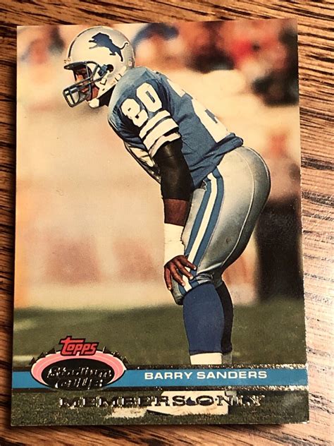 Topps Stadium Club Barry Sanders Members Only Poy Detroit Lions Ebay