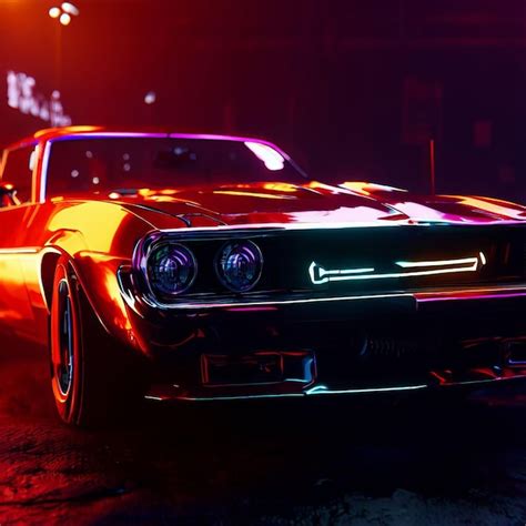 Premium AI Image | chevy muscle car cyberpunk illustration portrait ...