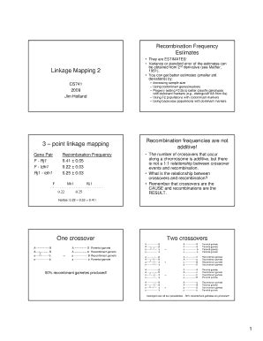 Fillable Online Www4 Ncsu Recombination Frequency Fax Email Print