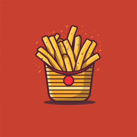Premium Ai Image Flat Color French Fries Logo Vector