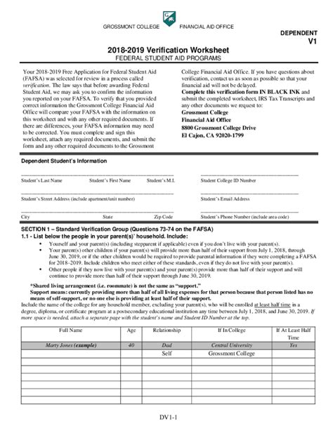 Fillable Online Fafsa On The Web Worksheet English