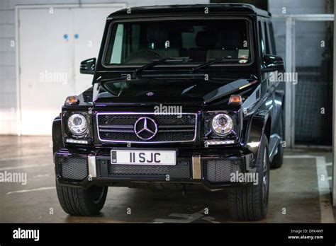 A black Mercedes Benz G-Class G-Wagen four-wheel drive vehicle sport ...