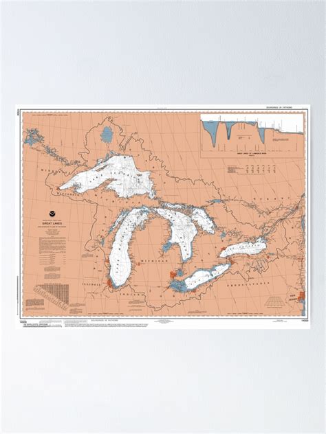 "Great Lakes Map" Poster for Sale by parmarmedia | Redbubble