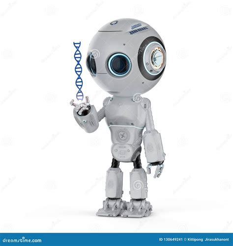 Robot With Dna Helix Stock Illustration Illustration Of Mascot 130649241