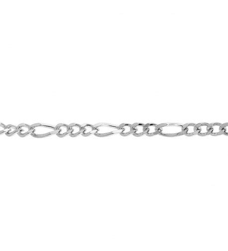 Sterling Silver Mm Mm Figaro Chain Necklace Beveled Edges Nickel