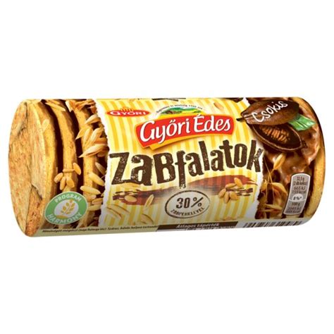 Győri Édes Zabfalatok csokis zabpelyhes omlós keksz 244 g Tesco